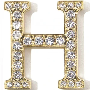 Custom Self Adhesive Metal Sticker Crystal Embellished Alphabet Letter