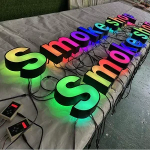 Custom Shape 3D LED Luminous Characters with Smart RGB Motion Effect Signage