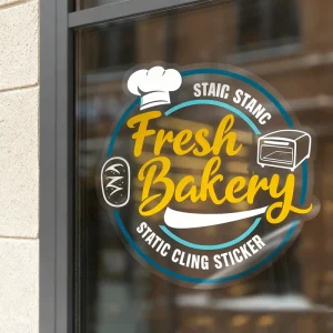 Custom Shape Static Window Clings Reverse Printing Reusable Transparent Removable Glass Decal Vinyl Stickers