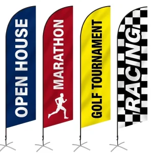 Custom Shape Swooper Banner Stand Aluminium Pole Base Waterproof Eco friendly Polyester Outdoor Advertising Promotional Flag