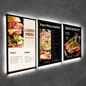 Custom Shaped Rectangle Glass Light Box with LED Acrylic Front Panel Board Snap Frame Advertising Sign Simple Logo Door Plate