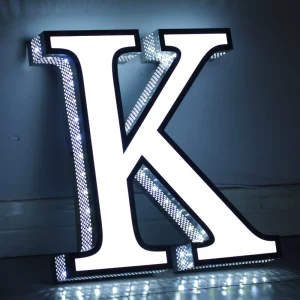 Custom Side Punched Stainless Steel Edge Wrapped LED Light Source Dot Matrix Letters Acrylic Door Sign IP65 Hospitals Companies