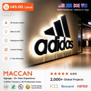 Custom Side-lit 3D Acrylic Letters LED Neon Light Signage Store Business Outdoor Use Waterproof Building Sign