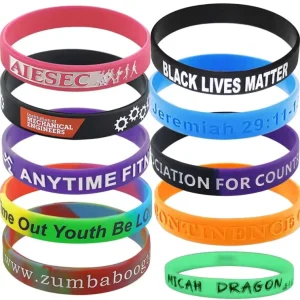 Custom Silicone Wrist Band Red Print Logo Promotion Rubber Wristband Bracelet for Advertising