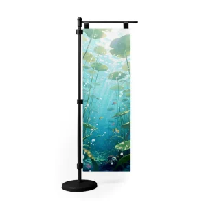 Custom Single and Double Sided Printed Plastic Pole Anime Advertising Mini Nobori Flags Banner Stand
