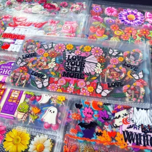 Custom Size 16 20 24 40oz PET Cup Wraps Fashionable UV DTF Stickers for Glass Tumblers Waterproof Washable Decal Printing