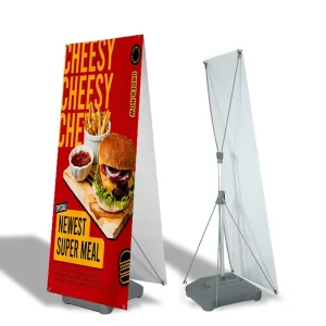 Custom Size 60*160 cm or 80*180 cm Indoor Outdoor Banner Display X Banner Stand with Water Base