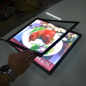 Custom Size Aluminum Rectangle LED Light Box Single-Sided Ultra-Thin Magnet Fully Covered Ad Display Poster
