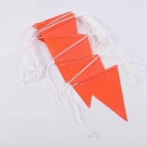 Custom Size Blank Your logo Print Orange Vinyl Construction Traffic Roadwork Bunting String Safety Flags