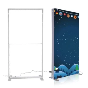 Custom Size Foldable Lightweight Tension Fabric Frame 85 Light Box Silicone Edge Graphic Trade Show Displays Conventions Retail