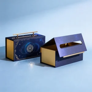 Custom Size Foldable Luxury Packaging Magnetic Closure Holiday Empty Gift Handle Rigid Paper Box with Foam Insert