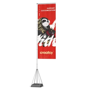 Custom Size Outdoor Advertising Aluminum Polyester Beach Flags Digital Printed Flying Feather Banners Pennant Cloth Custom Size