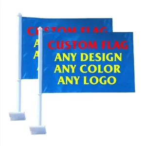 Custom Size Outdoor Advertising Durable Windproof Fabric Sublimation Double Sided Car Window Flag