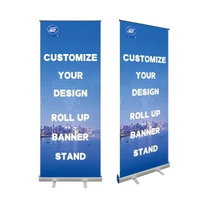 Custom Size Portable Roll Up Display Stand for Advertising Fast Shipping Aluminum Frame Retractable Roll Up Banner