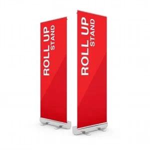 Custom Size Roll up Banner 85×200 Aluminum Frame Portable Printed Stand up Display for Promotions Pull up Stand up Banner