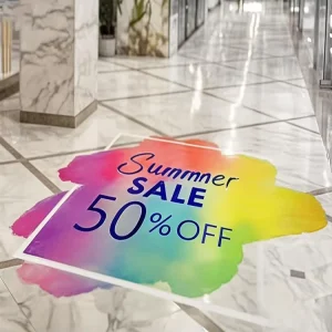 Custom Size Waterproof Floor Tile Stickers Eco friendly PVC Antiskid Self Adhesive Thickened Removable Vinyl CMYK Decoration