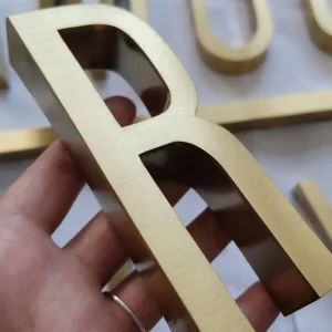 Custom Sizes Modern Elegant Brushed Gold Foiled Metal Letter for Award Ceremonies Wall Art Waterproof Durable