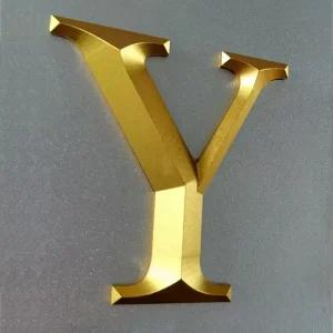 Custom Sizes Two Tone Chamfered Modern Stainless Steel Metal Letters for Office Buildings Facades