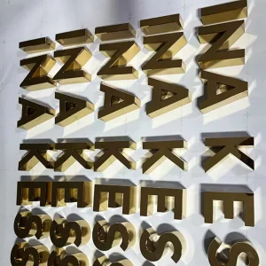 Custom Small Size Mirror Stainless Steel Non Luminous 3D Letters Metal Logo Sign for Jewelry Boutique Counter Wall Display