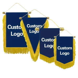 Custom Small Soccer Club Pennant Flags Holiday Decoration Hanging Flag Tassel Football Flags
