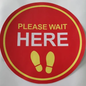 Custom Social Distance Sign Anti Slip Self Adhesive Marble Tile Digital Printing Vinyl Floor Decal Sticker