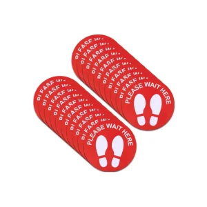 Custom Social Floor Decal Removable Foot Separation Bracket Safety Sign Marker Please Wait Here Footprint Decal for Occasions