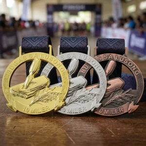 Custom Sports Medals Embossed Hollow 3D Logo Letter Award Medals Gold Silver Copper Plated Marathon Medal