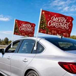 Custom Sporty Eco Friendly Outdoor Off road Vehicle Flags Team Flags Wear resistant Durable Digital Printing Holiday Flag