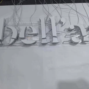 Custom Spray-Painted 304 Stainless Steel Letters Backlit Storefront Signage for Luxury Brands