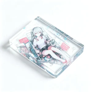Custom Square Solid Acrylic Block Stand cast acrylic sheet Desktop Display Ornament Mobile Game Anime Fan Merch Custom Print