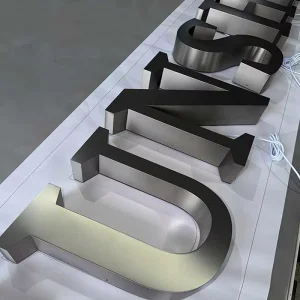 Custom Stainless Steel 3D Backlit LED Logo Sign Waterproof IP65 App Control Customizable for Bar Direction Advertising