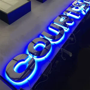 Custom Stainless Steel 3D Channel Letters Backlit Halo LED Business Sign Outdoor Shop Logo