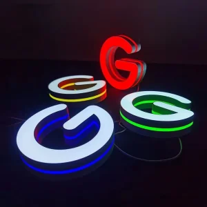 Custom Stainless Steel Acrylic High-brightness 3D Letters with LED Lights Front Illuminated Sign for Advertising