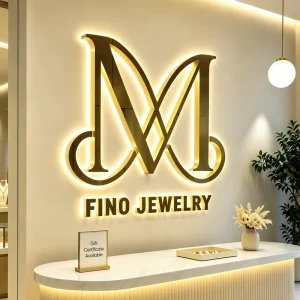 Custom Stainless Steel Backlit Letter Sign 3D Logo Advertising Business Sign Custom LED Sign For Business Sign