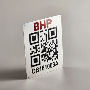 Custom Stainless Steel Corrosion Metal Signage Enterprise QR Code Information Nameplate