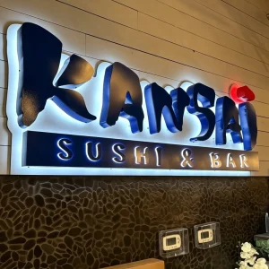 Custom Stainless Steel Halo Illuminated Channel Letters LED Restaurant Storefront Sign Backlit Metal Logo Business Signage