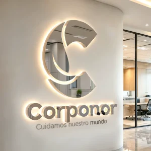 Custom Stainless Steel LED Backlit Office Sign 3D Chrome Corporate Logo Letters Commercial Storefront Lobby Wall Signage Factory