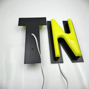 Custom Stainless Steel Metal Backplate 180° Acrylic LED Neon Sign Storefront Business Logo Letters