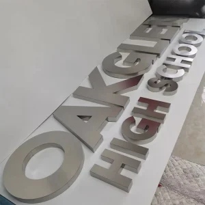 Custom Stainless Steel Sign Board Letter Metal High School Signage