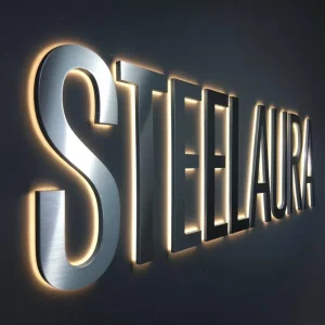 Custom Stainless Steel Signage LED Business Name Signs for Outdoor Office Buildings