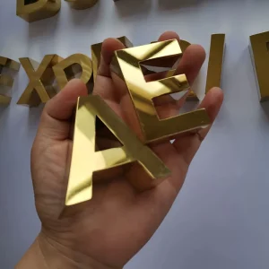 Custom Stainless Steel Small Metal Letter 3D Electroplate Sign Alphabet Letters Craft From Sign Makers