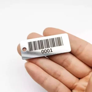 Custom Stainless Steel Tags Valve ID Plates Hanging Tags Metal Barcode Labels Instrument Number Plates