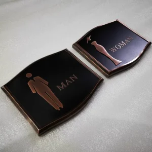 Custom Stainless Steel Wayfinding Sign Barrier Free Restroom Sign Braille Sign Shopping Mall Elevator ADA Direction Signage