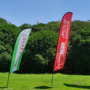 Custom Standing Business Outdoor Event Flying Beach Rectangle Teardrop Swooper Feather Flag Banner Pole Aluminium Polyester Sign