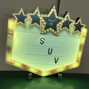 Custom Star Shaped LED Marquee Sign Personalized LED Message Board with Customizable Letters for Bars and Weddings