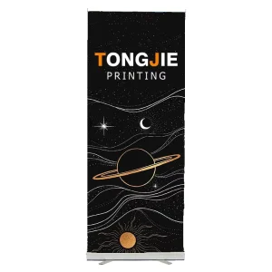 Custom Starry Sky Black Vinyl Roll Up Banner Digital Printing Mini Roll Up Banner Stand Included Portable for Displays