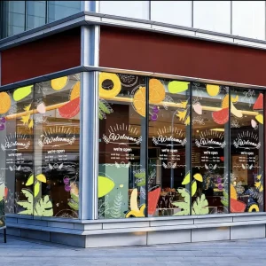 Custom Static Window Clings Business Hours Glass Door Stickers Reusable Plastic Digital Printing Decorative Decals Retail Store