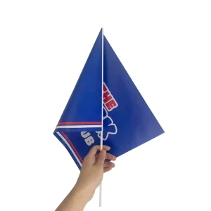 Custom Stick Paper PVC Flag Personalized Small Mini Flags Hand Held Waving Flag with Plastic Pole