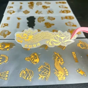 Custom Sticker Labels for Dragon Boat Festival Tactile Film Double-transparent UV-enhanced Adhesive Labels