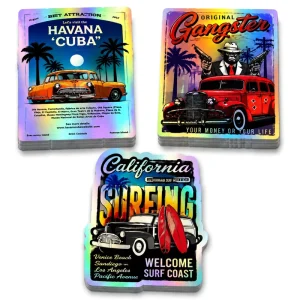 Custom Stickers Logo Laser Labels Printing UV Resist Adhesive Waterproof Vinyl PVC Car Holographic Die Cut Stickers for Business